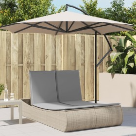 Tumbona doble con cojines ratán sintético beige de , Tumbonas - Ref: Foro24-368093, Precio: 280,30 €, Descuento: %