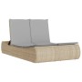 Tumbona doble con cojines ratán sintético beige de , Tumbonas - Ref: Foro24-368093, Precio: 280,30 €, Descuento: %