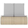 Tumbona doble con cojines ratán sintético beige de , Tumbonas - Ref: Foro24-368093, Precio: 280,30 €, Descuento: %