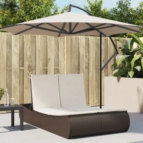 Tumbona doble con cojines ratán sintético marrón de , Tumbonas - Ref: Foro24-368091, Precio: 313,44 €, Descuento: %