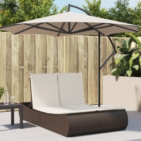Tumbona doble con cojines ratán sintético marrón de , Tumbonas - Ref: Foro24-368091, Precio: 267,49 €, Descuento: %