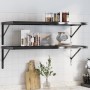 Estantes de pared 2 uds acero inoxidable negro 100x40x3 cm de , Estantes y estanterías - Ref: Foro24-30287, Precio: 65,80 €, ...