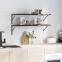 Estantes de pared 2 uds acero inoxidable negro 100x40x3 cm de , Estantes y estanterías - Ref: Foro24-30287, Precio: 65,80 €, ...