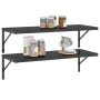 Estantes de pared 2 uds acero inoxidable negro 100x40x3 cm de , Estantes y estanterías - Ref: Foro24-30287, Precio: 65,80 €, ...