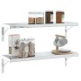 Soportes de estante 4 uds acero inoxidable 23,5x2,5x15,5 cm de , Estantes y estanterías - Ref: Foro24-30298, Precio: 23,21 €,...