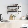 Estantes de pared 2 uds acero inoxidable negro 75x30x3 cm de , Estantes y estanterías - Ref: Foro24-30291, Precio: 45,25 €, D...