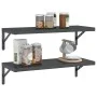 Estantes de pared 2 uds acero inoxidable negro 75x30x3 cm de , Estantes y estanterías - Ref: Foro24-30291, Precio: 45,25 €, D...