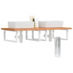 Estante de lavabo de pared de acero y madera maciza de haya by , bathroom vanities - Ref: Foro24-3302452, Price: 141,22 €, Di...
