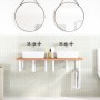Estante de lavabo de pared de acero y madera maciza de haya de , Tocadores de baño - Ref: Foro24-3302452, Precio: 149,42 €, D...