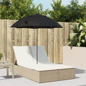 Tumbona doble con cojines y sombrilla ratán sintético beige de , Tumbonas - Ref: Foro24-368085, Precio: 290,82 €, Descuento: %