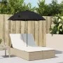 Tumbona doble con cojines y sombrilla ratán sintético beige by , Loungers - Ref: Foro24-368085, Price: 290,82 €, Discount: %