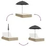 Tumbona doble con cojines y sombrilla ratán sintético beige by , Loungers - Ref: Foro24-368085, Price: 290,82 €, Discount: %