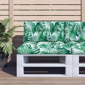 Cojín para palés tela estampado de hojas 70x40x12 cm de , Cojines para sillas y sofás - Ref: Foro24-360591, Precio: 20,70 €, ...