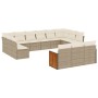 Set de sofás de jardín y cojines 13 pzas ratán sintético beige en Conjuntos de jardín | Comprar online en Foru.es