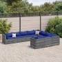 Set de sofás de jardín y cojines 10 pzas ratán sintético gris de , Conjuntos de jardín - Ref: Foro24-3308335, Precio: 713,54 ...
