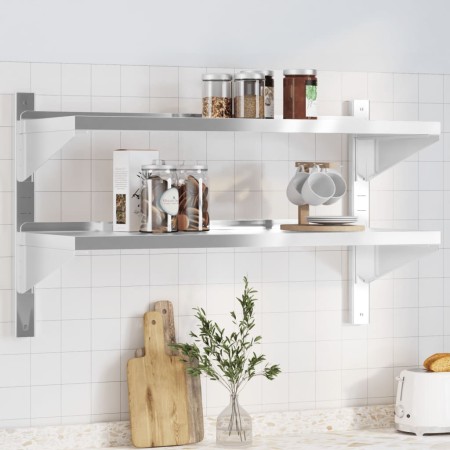 Estante de pared acero inoxidable plateado 100x40x60 cm de , Estantes y estanterías - Ref: Foro24-30309, Precio: 81,40 €, Des...