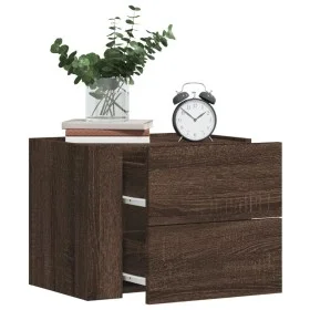 Mesitas de noche de pared 2 uds color marrón roble 45x30x35 cm de , Mesitas de noche - Ref: Foro24-848338, Precio: 82,96 €, D...