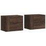 Mesitas de noche de pared 2 uds color marrón roble 45x30x35 cm de , Mesitas de noche - Ref: Foro24-848338, Precio: 75,85 €, D...