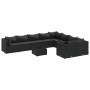 Set de sofás de jardín y cojines 10 pzas ratán sintético negro de , Conjuntos de jardín - Ref: Foro24-3308323, Precio: 778,93...