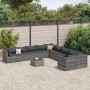 Set de sofás de jardín 11 pzas y cojines ratán sintético gris de , Conjuntos de jardín - Ref: Foro24-3308354, Precio: 745,64 ...