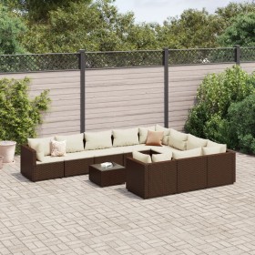 Set de sofás de jardín 11 pzas cojines ratán sintético marrón de , Conjuntos de jardín - Ref: Foro24-3308337, Precio: 709,35 ...