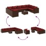 Set de sofás de jardín 10 pzas y cojines ratán sintético marrón de , Conjuntos de jardín - Ref: Foro24-3308309, Precio: 773,5...