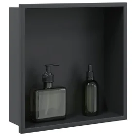 Hornacina ducha acero inoxidable negro mate 32x32x9 cm de , Paredes y mamparas de ducha - Ref: Foro24-4005126, Precio: 63,23 ...