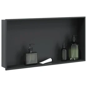 Hornacina ducha acero inoxidable negro mate 62x32x9 cm by , Shower walls and screens - Ref: Foro24-4005130, Price: 96,57 €, D...