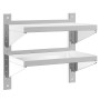 Estante de pared acero inoxidable plateado 50x30x48 cm de , Estantes y estanterías - Ref: Foro24-30316, Precio: 53,13 €, Desc...