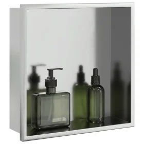 Hornacina ducha acero inoxidable plateado cepillado 32x32x9 cm by , Shower walls and screens - Ref: Foro24-4005124, Price: 60...