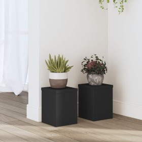 Soportes de plantas 2 uds madera ingeniería negro 15x15x20 cm de , Soportes para macetas - Ref: Foro24-852889, Precio: 25,31 ...