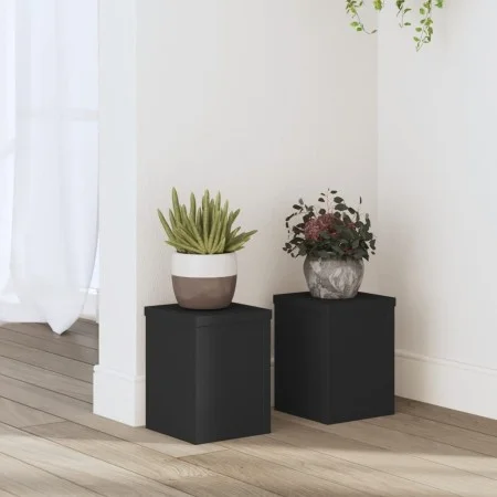 Soportes de plantas 2 uds madera ingeniería negro 15x15x20 cm de , Soportes para macetas - Ref: Foro24-852889, Precio: 24,87 ...
