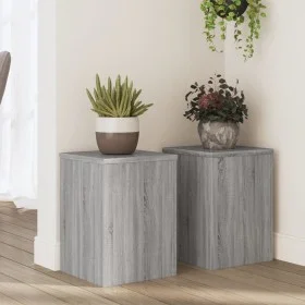 Soportes de plantas 2 uds madera gris Sonoma 25x25x35 cm de , Soportes para macetas - Ref: Foro24-852911, Precio: 41,55 €, De...