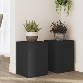 Soportes de plantas 2 uds madera ingeniería negro 25x25x35 cm de , Soportes para macetas - Ref: Foro24-852907, Precio: 34,80 ...