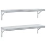 Estantes de pared 2 uds acero inoxidable plateado 75x23,5 cm de , Estantes y estanterías - Ref: Foro24-3214507, Precio: 84,46...