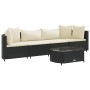 Set de muebles de jardín 5 pzas y cojines ratán sintético negro de , Conjuntos de jardín - Ref: Foro24-3308368, Precio: 342,0...