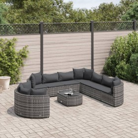Set de sofás de jardín y cojines 10 pzas ratán sintético gris de , Conjuntos de jardín - Ref: Foro24-3308410, Precio: 698,84 ...