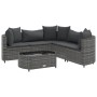 Set de muebles de jardín 6 pzas y cojines ratán sintético gris de , Conjuntos de jardín - Ref: Foro24-3308394, Precio: 423,52...