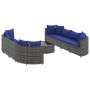 Set de sofás de jardín con cojines 9 pzas ratán sintético gris de , Conjuntos de jardín - Ref: Foro24-3308431, Precio: 570,54...