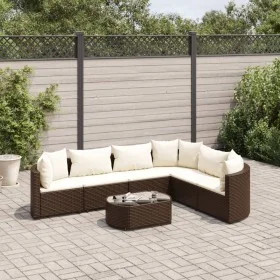 Juego de sofás de jardín 7 piezas con cojines ratán PE marrón by , Garden sets - Ref: Foro24-3308377, Price: 441,08 €, Discou...