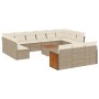 Set de sofás de jardín y cojines 14 pzas ratán sintético beige en Conjuntos de jardín | Comprar online en Foru.es