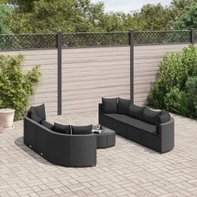 Set de sofás de jardín con cojines 9 pzas ratán sintético negro de , Conjuntos de jardín - Ref: Foro24-3308427, Precio: 641,2...