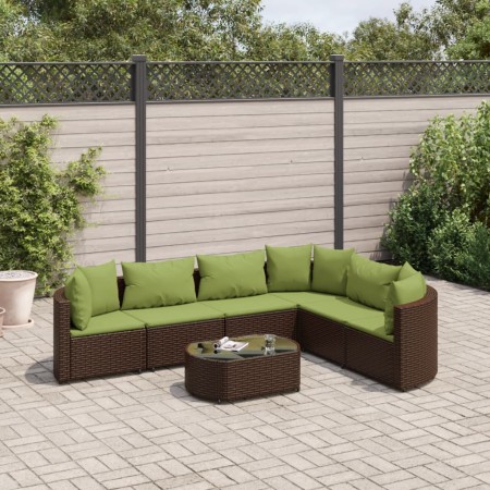 Juego de sofás de jardín 7 piezas con cojines ratán PE marrón de , Conjuntos de jardín - Ref: Foro24-3308382, Precio: 510,54 ...