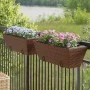 Jardineras con ganchos 2 unidades ratán sintético marrón de , Maceteros y jardineras - Ref: Foro24-366399, Precio: 60,69 €, D...