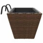 Jardineras con ganchos 2 unidades ratán sintético marrón de , Maceteros y jardineras - Ref: Foro24-366399, Precio: 60,69 €, D...