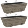Jardineras con ganchos 2 unidades ratán sintético gris by , Pots and planters - Ref: Foro24-366400, Price: 62,65 €, Discount: %