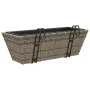 Jardineras con ganchos 2 unidades ratán sintético gris by , Pots and planters - Ref: Foro24-366400, Price: 62,65 €, Discount: %