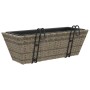Jardineras con ganchos 2 unidades ratán sintético gris de , Maceteros y jardineras - Ref: Foro24-366400, Precio: 78,64 €, Des...