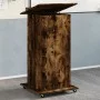 Atril con ruedas y cajón madera roble ahumado 55x55x107 cm de , Escritorios - Ref: Foro24-848028, Precio: 127,55 €, Descuento: %