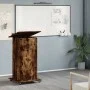 Atril con ruedas y cajón madera roble ahumado 55x55x107 cm de , Escritorios - Ref: Foro24-848028, Precio: 127,55 €, Descuento: %